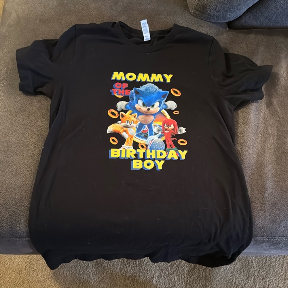 Sonic Birthday Shirt - Mommy. Size M.